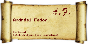 Andrási Fedor névjegykártya